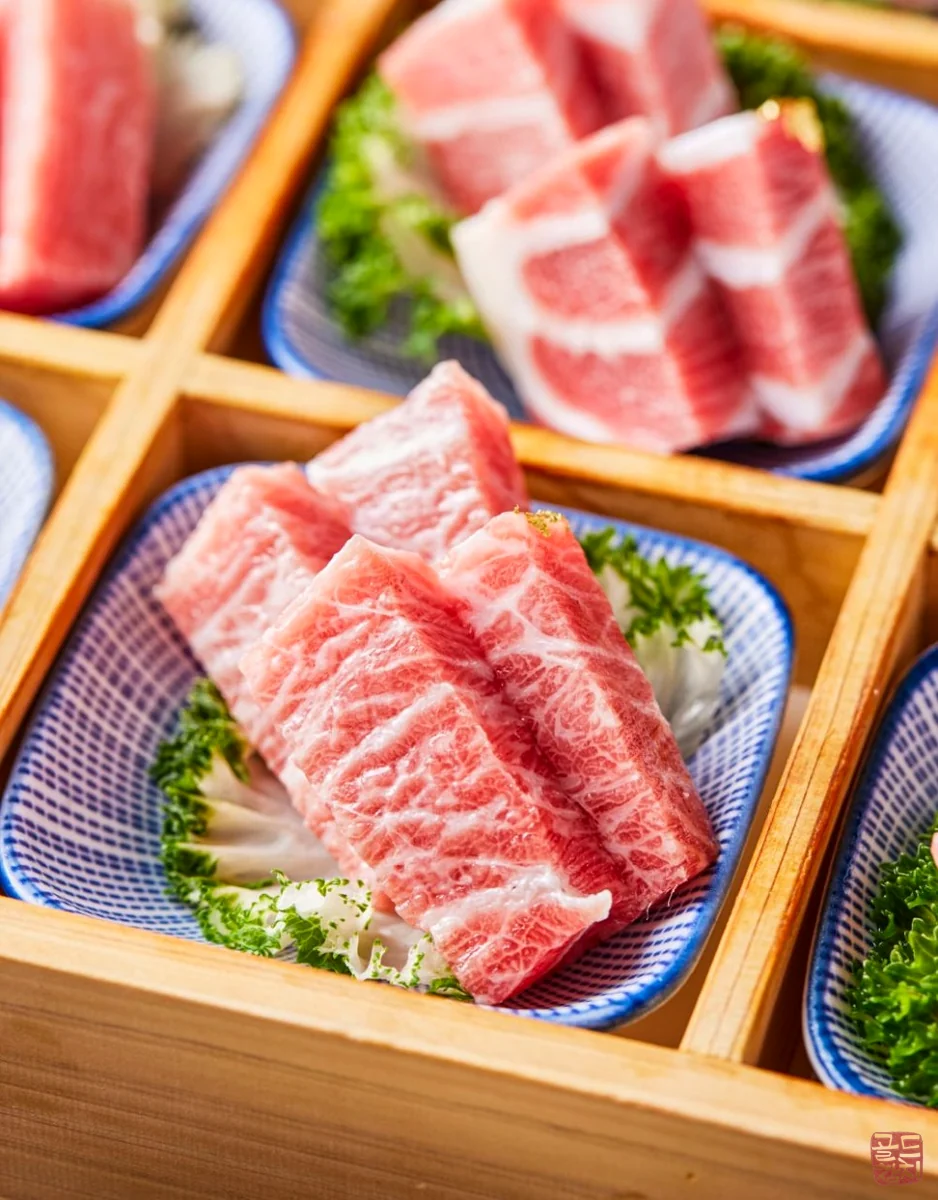 골드참치 참치 오마카세 고급 참치회 플레이팅