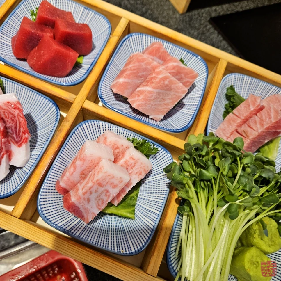 골드참치 참치 오마카세 곁들임 요리 플레이팅