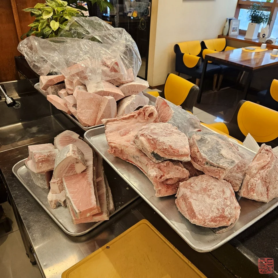 골드참치 참치 손질 숙련된 기술 참치 해체
