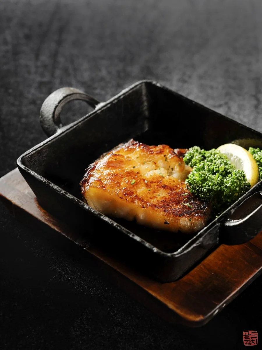 Gold Tuna grilled Chilean sea bass, ankimo, premium course dish