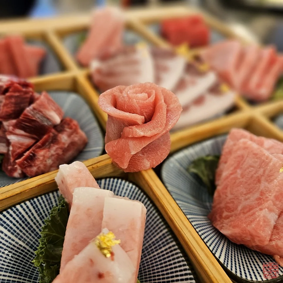 잠실 골드참치 런치 오마카세 참치 요리 코스 구성