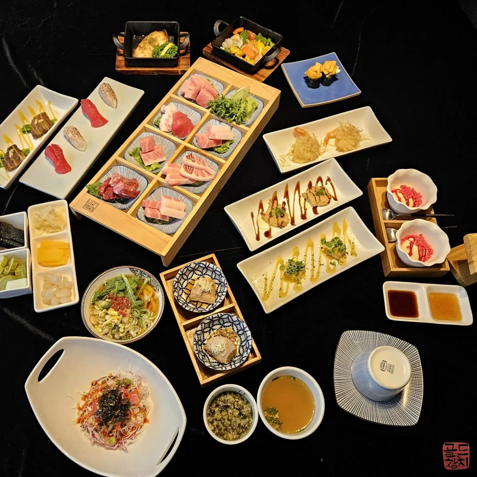 Bangyi Sinsa Gold Tuna 2-person set meal, tuna sashimi date course