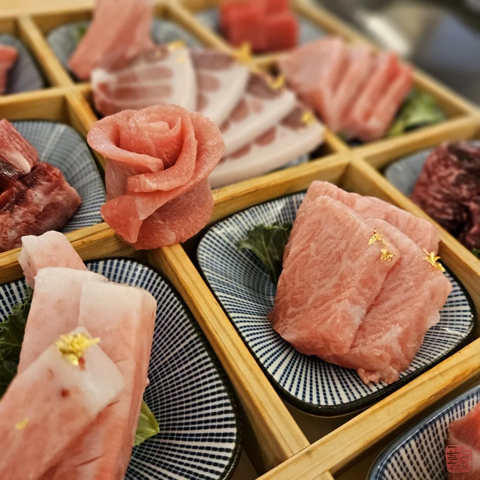 Gold Tuna premium sashimi, fresh texture, various cuts