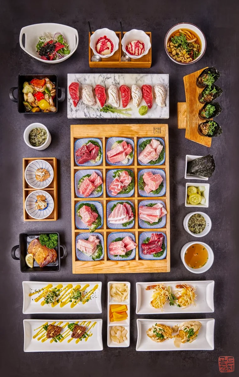 Bangyi-dong Gold Tuna 15-course omakase, tuna sashimi platter