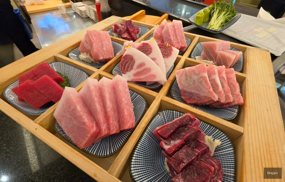 Garosu-gil Sinsa-dong Gold Tuna omakase special, 3-person course, full tuna platter
