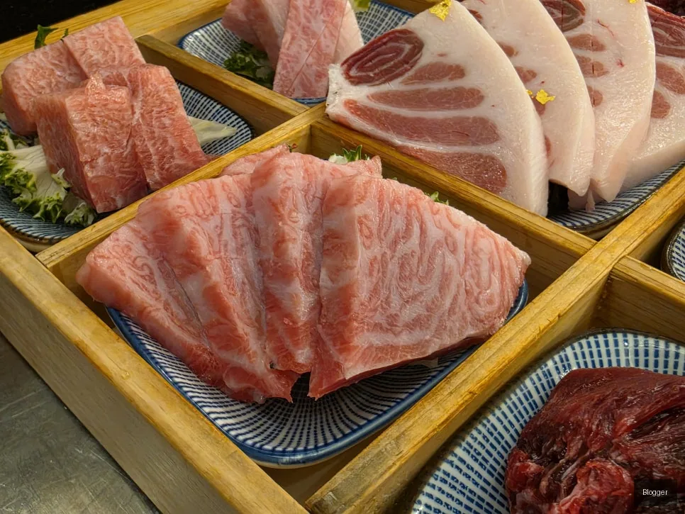 골드참치 참다랑어 가맛살, 프리미엄 참치회 마블링