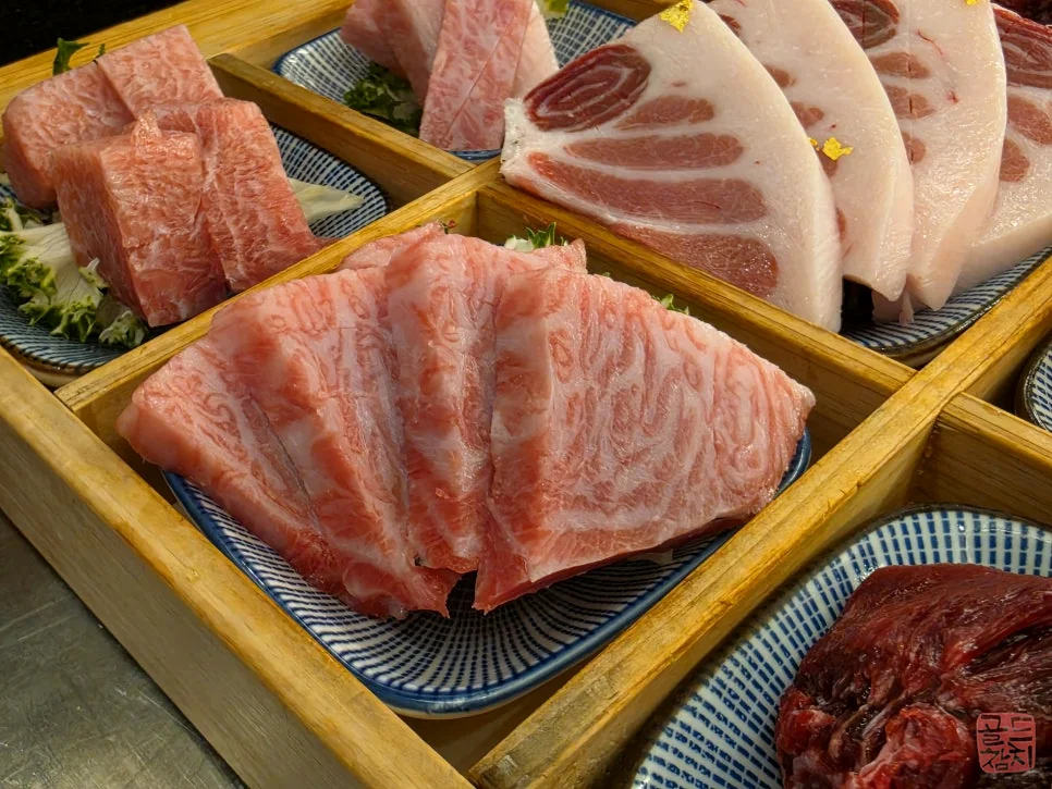 골드참치 참다랑어 가맛살, 프리미엄 참치회 마블링