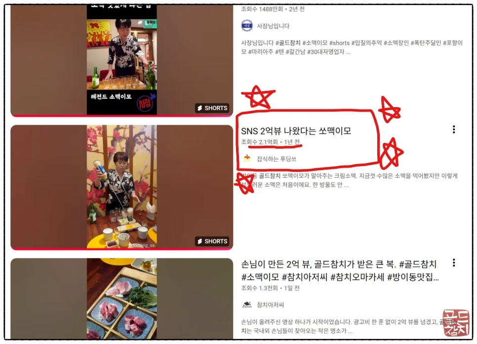 서울 골드참치 2억뷰 K-칵테일 영상 참치 15코스