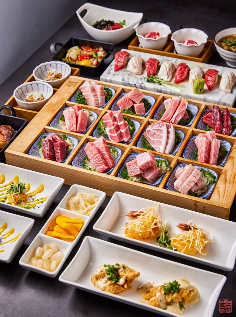 Gold Tuna 15-course full meal, premium tuna sashimi omakase platter