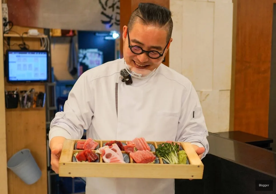 Gold Tuna premium fresh tuna sashimi, high-quality elegant plating