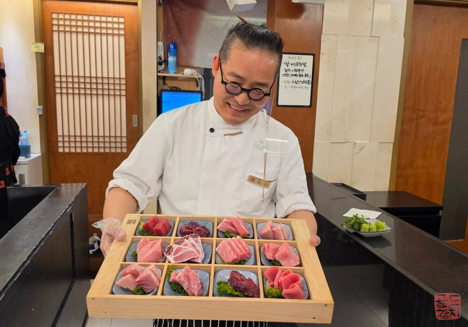Goldtuna Bangi branch tuna sashimi plating omakase full table setting