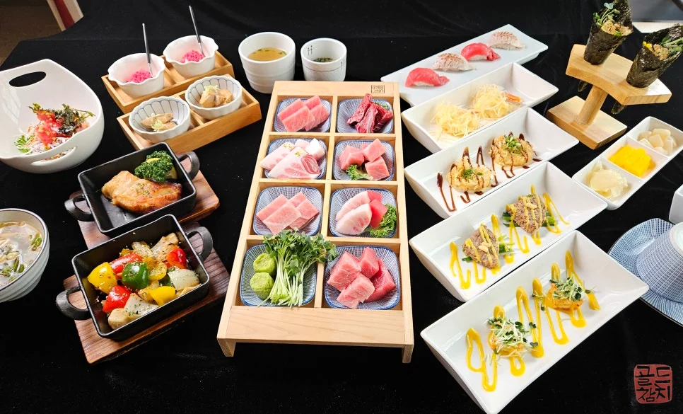 방이동 골드참치 참치 오마카세 사이드 메뉴, 다양한 요리 구성