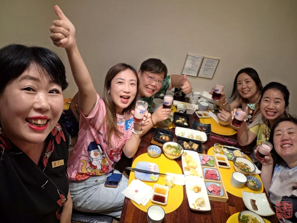 Proof shot of Hong Kong friends and Somaek-imo from the broadcast visiting Goldtuna Bangi-dong