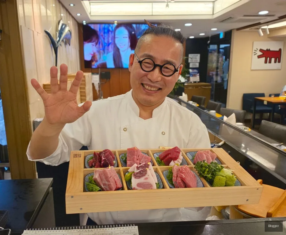 Gold Tuna, Tuna Uncle, artistic tuna sashimi plating, omakase