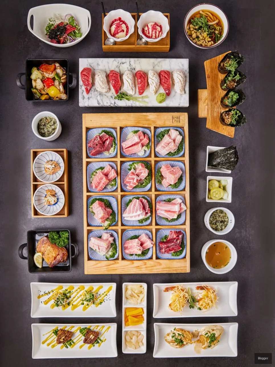Gold Tuna Omakase Special platter, premium tuna sashimi, course meal