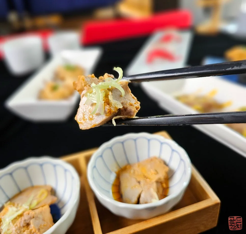Monkfish liver appetizer in Goldtuna Bangi-dong omakase