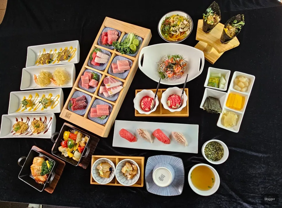 Gold Tuna full course meal, premium tuna sashimi platter, benchmarking menu