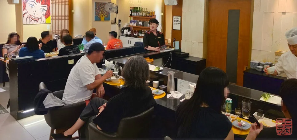 Inside Goldtuna restaurant during dining