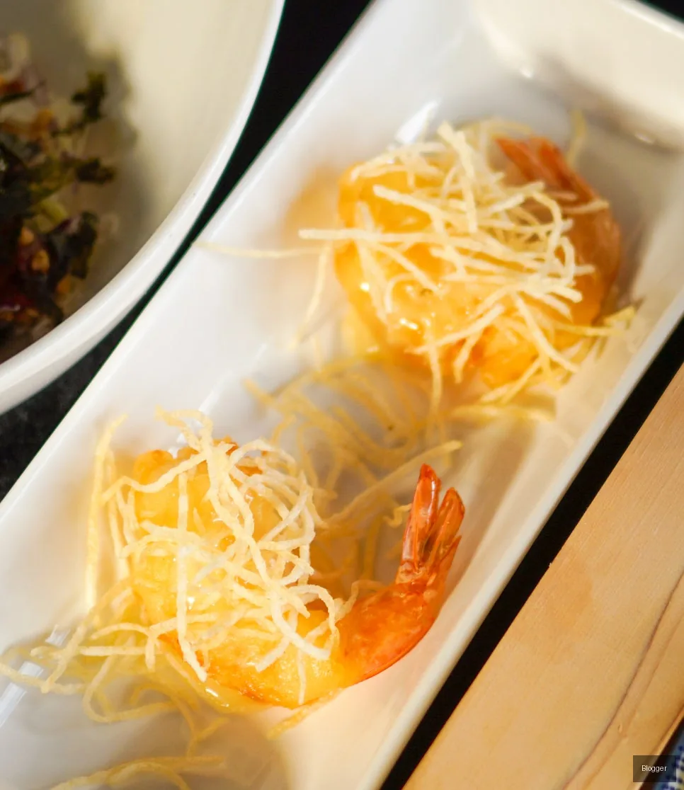 Gold Tuna side dish, cream shrimp, gourmet appetizer