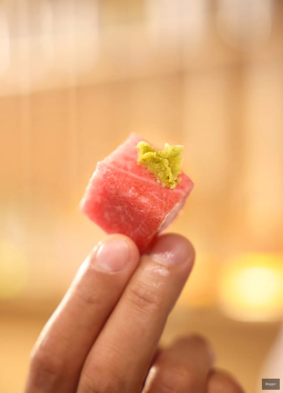 Gold Tuna signature cube-cut tuna sashimi, unique texture
