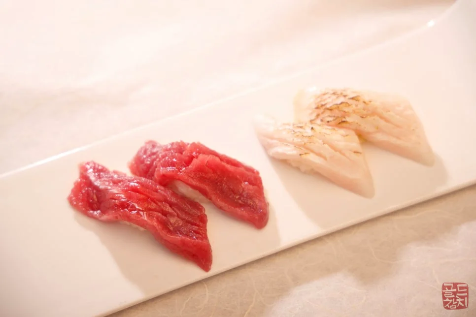 골드참치 참다랑어 속살 황새치 뱃살 초밥, 신선한 맛