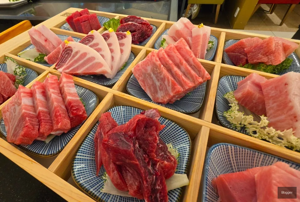골드참치 가마살 아카미 참치회 조화로운 맛